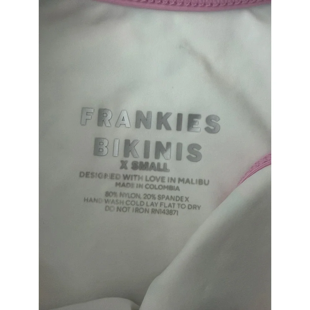 Frankies Bikinis Dove Bottom XS Pink Floral High Cut Cheeky Swimwear NWT 11461NS